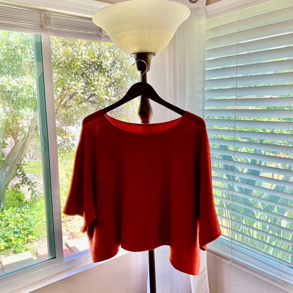 Women's Orange Middi Wide 3/4 Sleeve Sweater…Made In Italy 🇮🇹